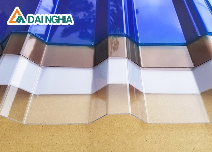 Tấm poly 5 sóng vuông dày 1mm