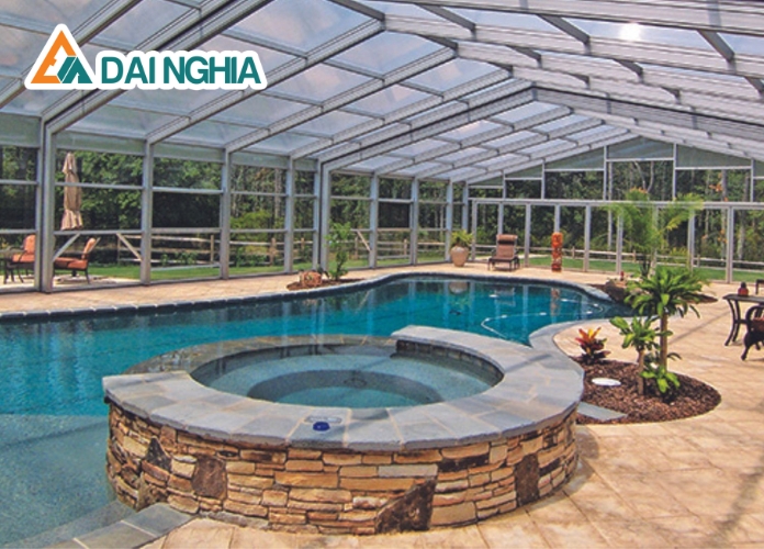 Ưu điểm dùng tấm Poly đặc 2.9mm làm hiên che nắng