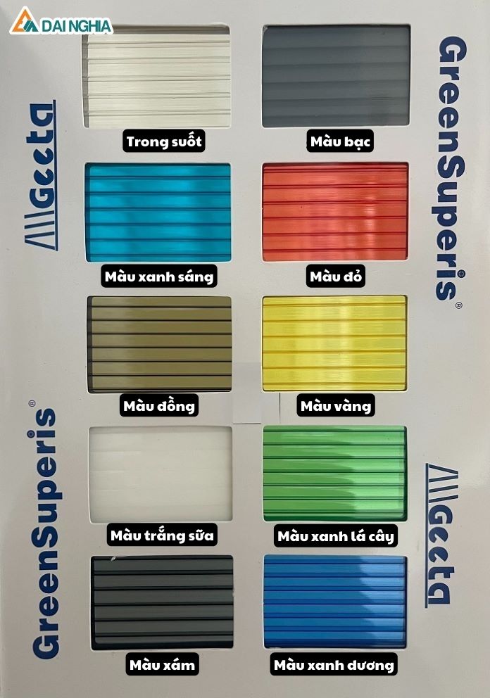 Tác Động Của Mái Che Poly Trong Việc Tiết Kiệm Chi Phí 9 Màu sắc tấm Polycarbonate rỗng ruột