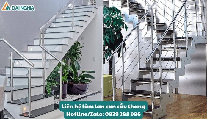 Tổng Hợp 50+ Mẫu Lan Can Cầu Thang Đẹp Chuẩn Phong Thủy & Ấn Tượng 9 Kết hợp giữa tính thẩm mỹ và chức năng - Mẫu lan can cầu thang bằng Inox