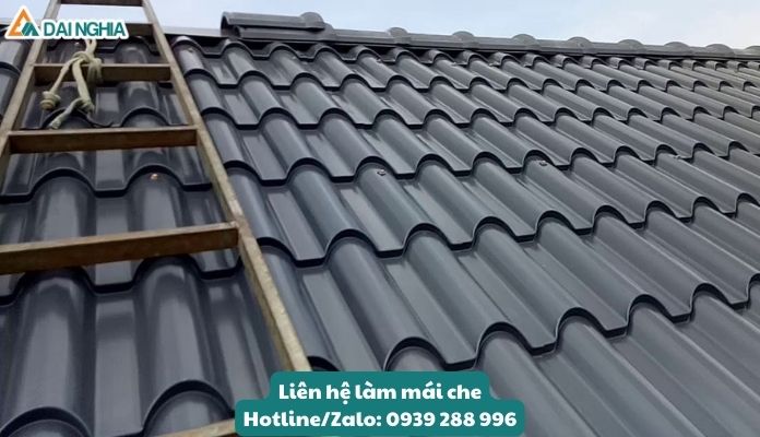 Tổng Hợp Các Mẫu Mái Che Tôn Rẻ Đẹp - Uy Tín Quận 7 8 Mái che tôn có cấu trúc giả ngói