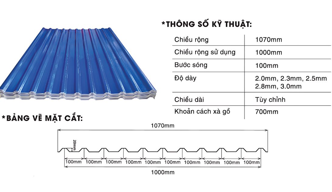 Bảng Giá Tôn Nhựa PVC, Tôn Giả Ngói Cách Nhiệt Độ Bền Cao 7 bang gia ton nhua pvc ton gia ngoi cach nhiet 1