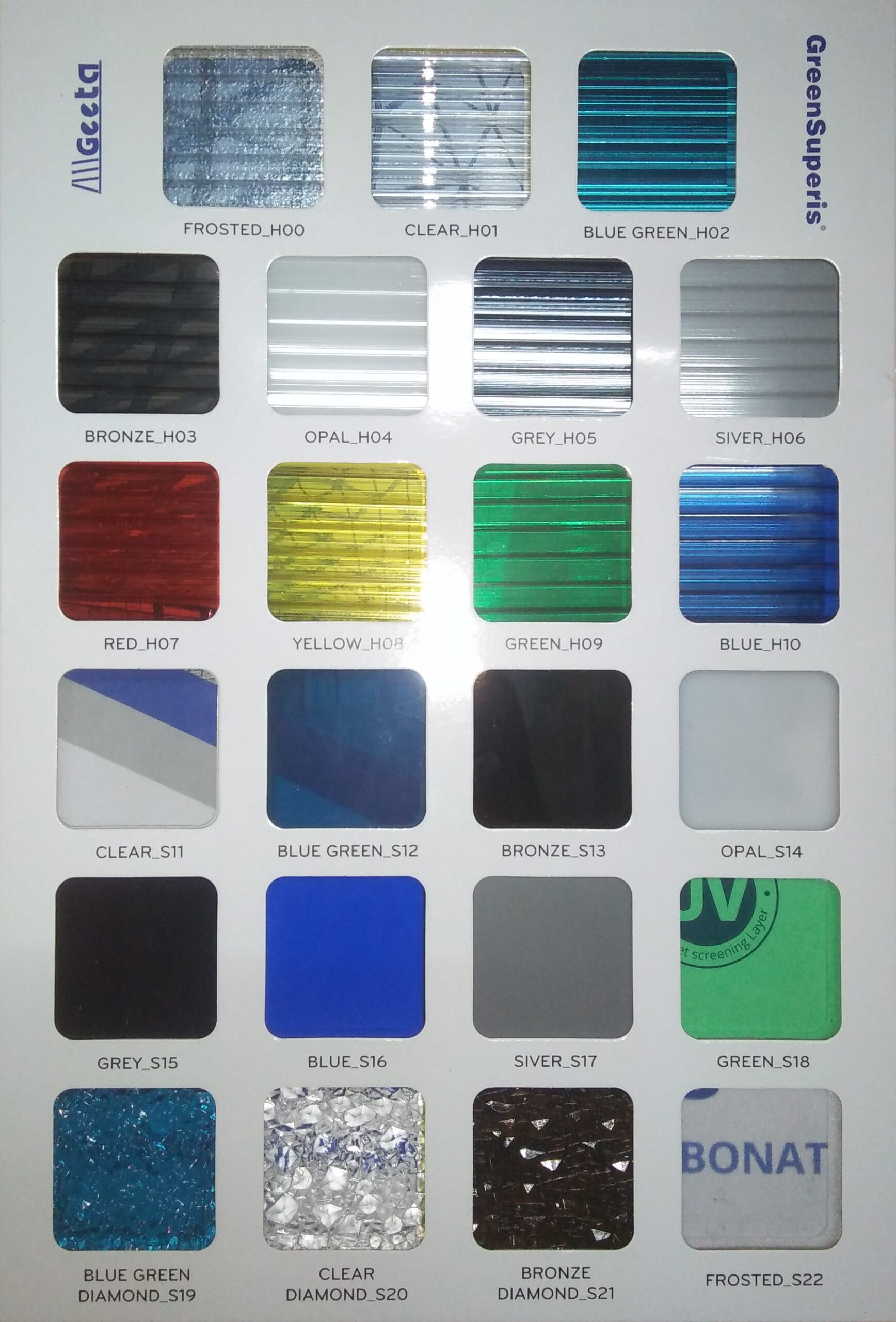 Báo Giá Tấm Poly Greensuperis - Nhập Khẩu Đài Loan Bảo Hành 10 Năm 6 Catalog bảng màu tấm Polycarbonate Greensuperis