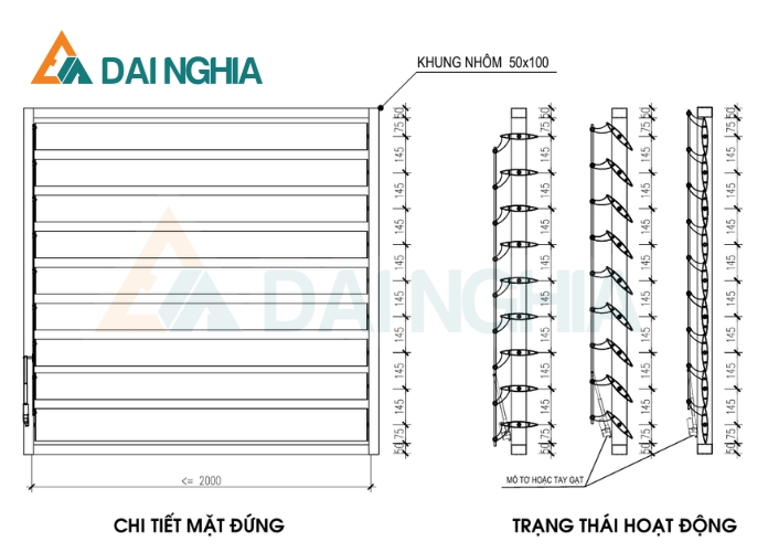 Bản Vẽ Lam Gió Chi Tiết: Cấu Tạo, Kích Thước và Ứng Dụng Thực Tế 3 Bản vẽ lam gió nhôm hình thoi chuyển động