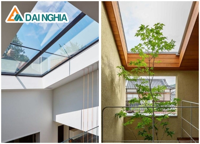 10 Mẫu Mái Che Tấm Poly Cực Đẹp Mới Nhất 2025 8 Mái che giếng trời dùng poly xuyên sáng