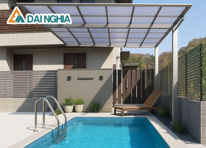 Giải Pháp Mái Che Hồ Bơi Nhựa Poly – Bền Đẹp, Lấy Sáng 1 Mái che hồ bơi nhựa Polycarbonate là gì?