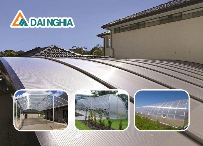 Ứng dụng tấm Poly rỗng 8mm làm mái che