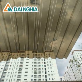 Tấm poly 7 sóng vuông dày 1mm cho mái lấy sáng