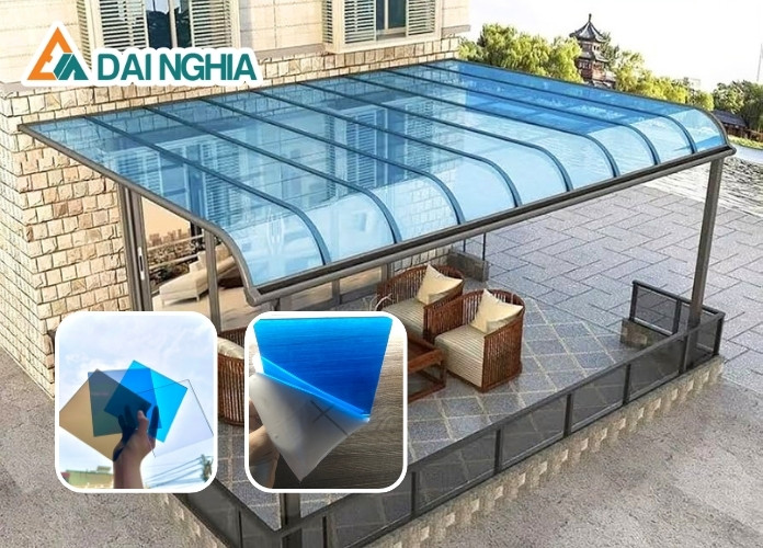 Tấm Poly đặc 2.4mm xanh biển hàng Thái Lan