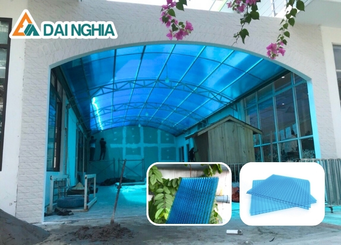 Tấm Poly rỗng 4mm xanh dương