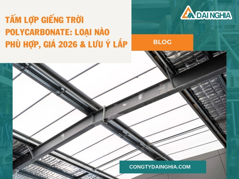 Tấm Lợp Giếng Trời Polycarbonate: Loại Nào Phù Hợp, Giá 2026 Và Lưu Ý Lắp