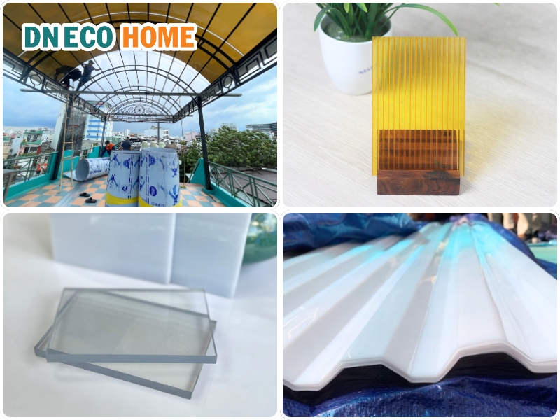 3 dòng tấm Polycarbonate làm mái hiên nhựa