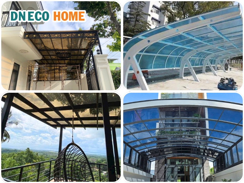 Mái che polycarbonate phù hợp cho không gian nào?