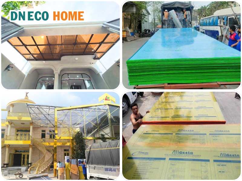 Quy trình thi công mái che polycarbonate gồm mấy bước?