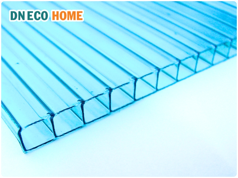 Báo giá tấm Poly rỗng 8mm xanh biển