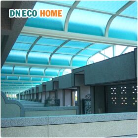 Hướng dẫn thi công tấm Poly rỗng 8mm xanh biển làm mái che