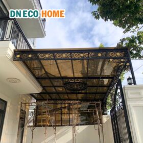 Ứng dụng tấm Poly đặc 5mm trà làm lợp che nắng