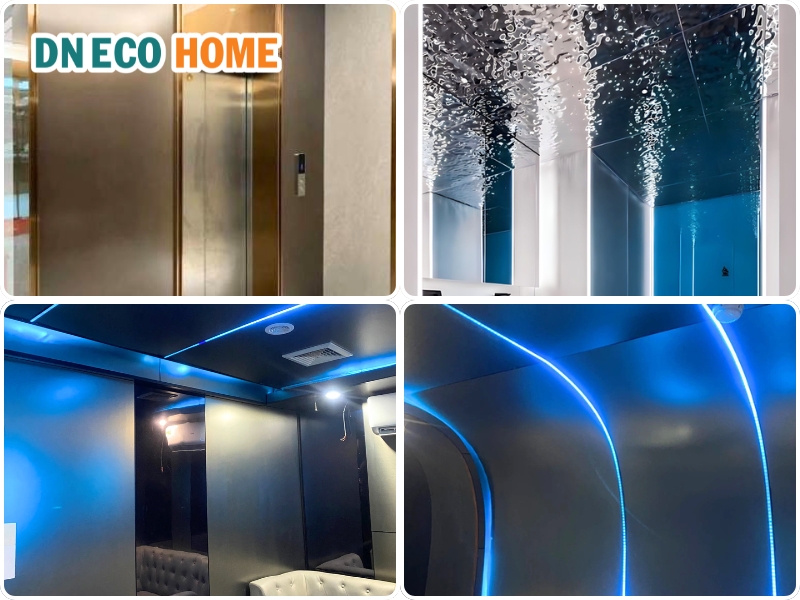 Ứng dụng thực tế của tấm inox phẳng và 3D sóng nước